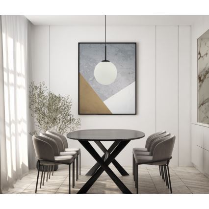 ITALUX - Luster na sajli DEORE 1xE27/40W/230V, prečnik 25 cm, crne boje