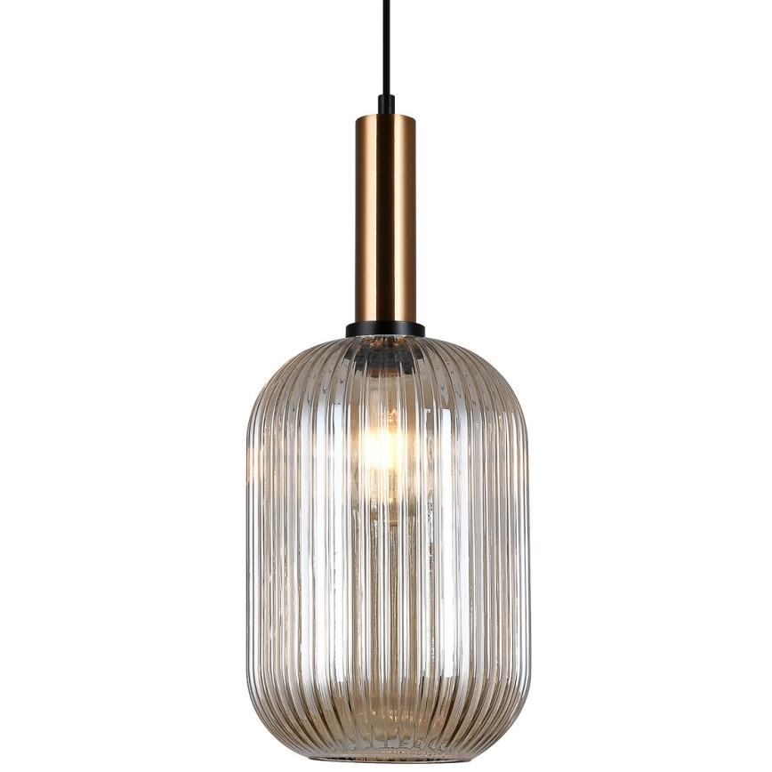ITALUX - Luster na lanku ANTIOLA 1xE27/40W/230V prečnik 20 cm, bronzan