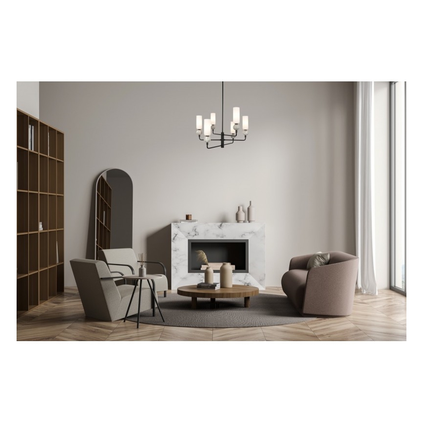 ITALUX - Luster na šipci SANTOS 6xG9/40W/230V crna