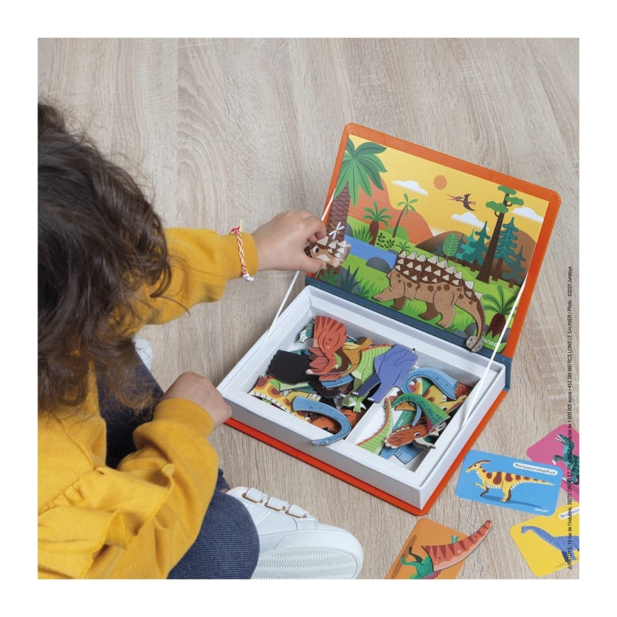 Janod - Magnetički interaktivni set MAGNETIBOOK dinosauri