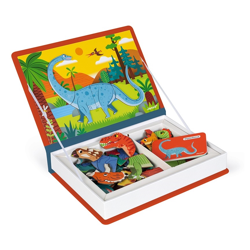 Janod - Magnetički interaktivni set MAGNETIBOOK dinosauri