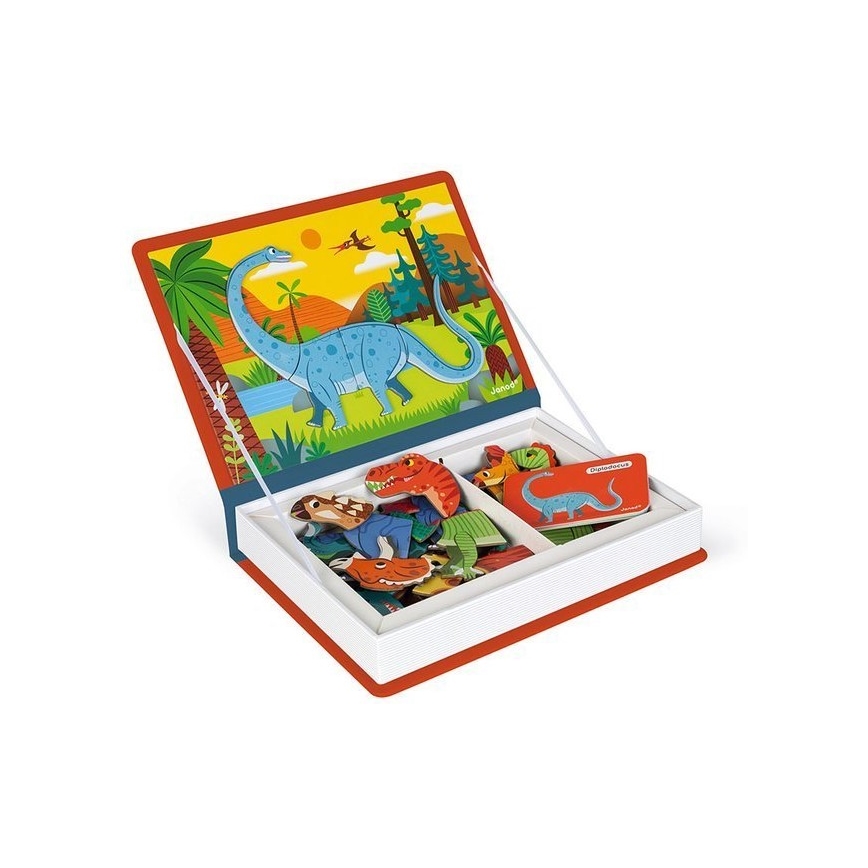 Janod - Magnetički interaktivni set MAGNETIBOOK dinosauri