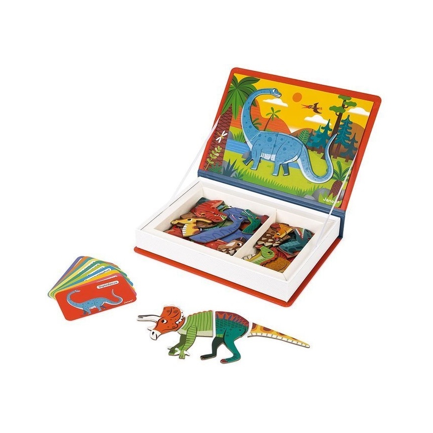 Janod - Magnetički interaktivni set MAGNETIBOOK dinosauri