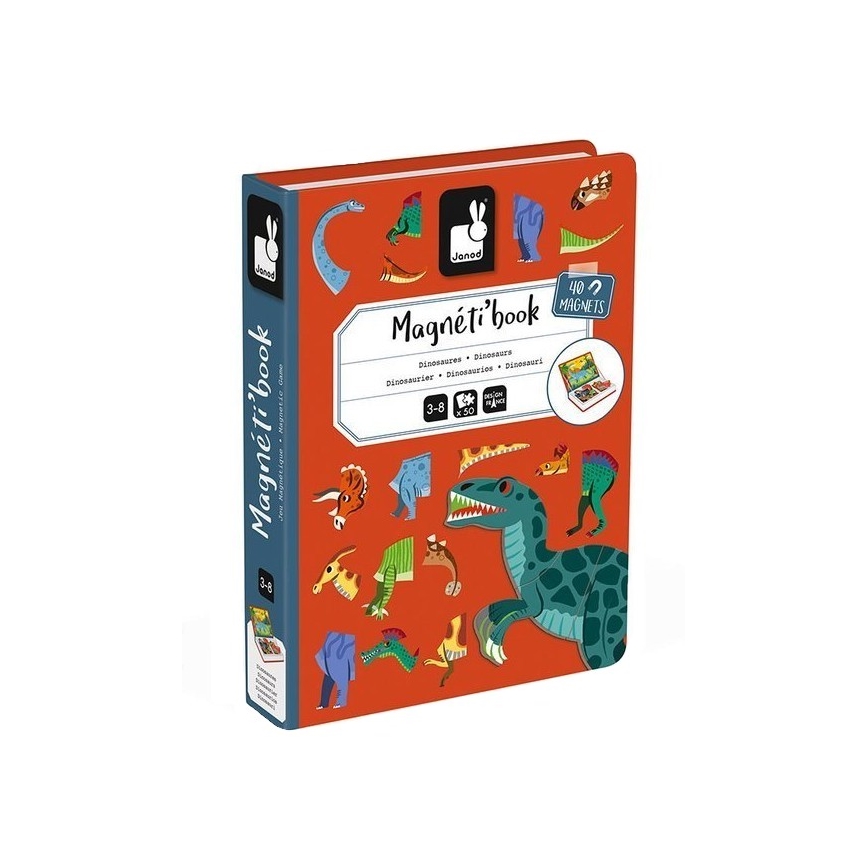 Janod - Magnetički interaktivni set MAGNETIBOOK dinosauri