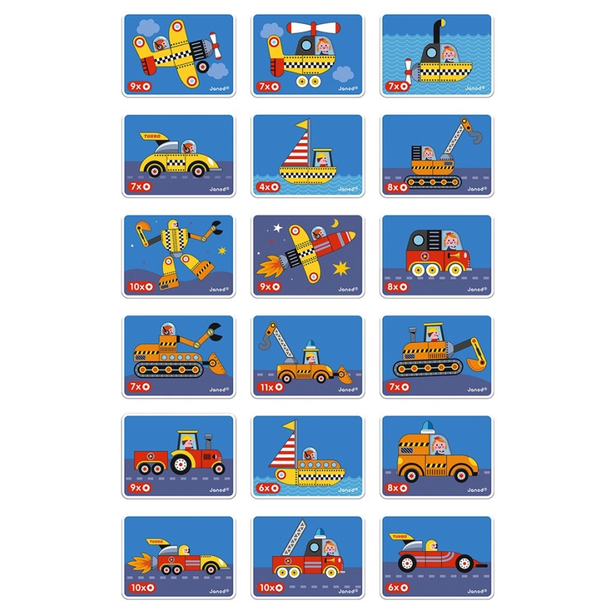 Janod - Magnetički interaktivni set MAGNETIBOOK: prevozna sredstva