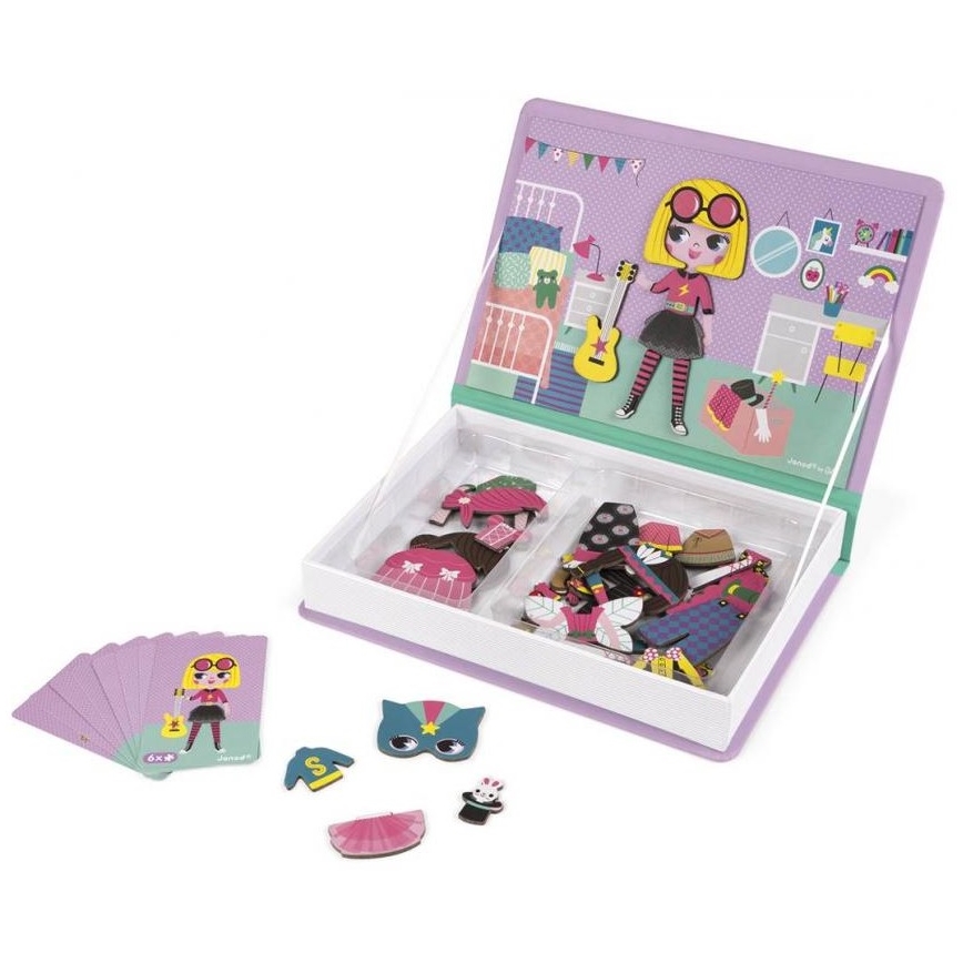 Janod - Magnetički interaktivni set MAGNETIBOOK za devojčicu