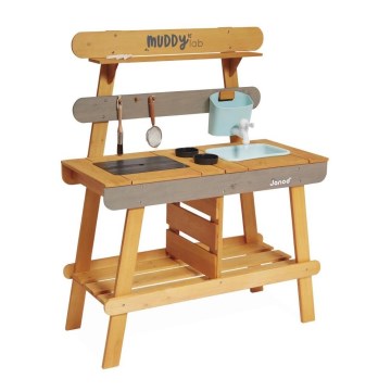 Janod - Spoljašnja drvena kuhinjica MUDDY LAB