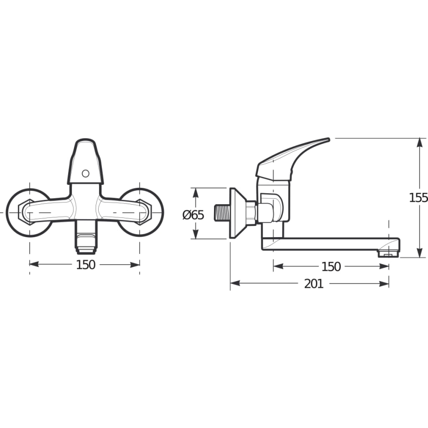 JIKA H3111N70042201 - Baterija za umivaonik TALAS 15,5 cm sjajni hrom
