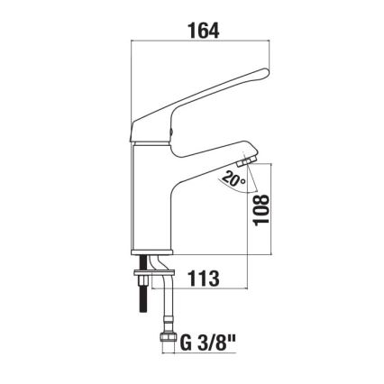JIKA H3111W10045101 - Baterija za umivaonik sa medicinskom polugom CUBE 16,4 cm sjajni hrom