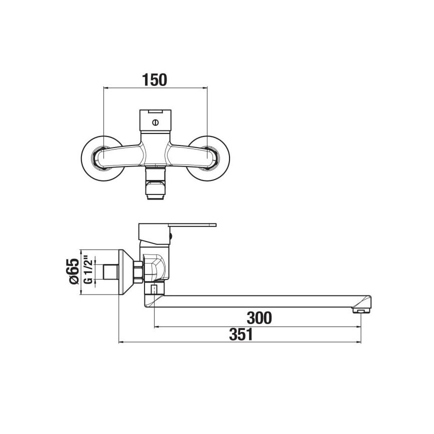 JIKA H3111Z70042401 - Slavina za umivaonik LYRA 15x35,1 cm sjajni hrom