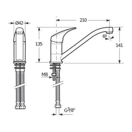 JIKA H3511N10042301 - Slavina za sudoperu TALAS 13,5 cm sjajni hrom