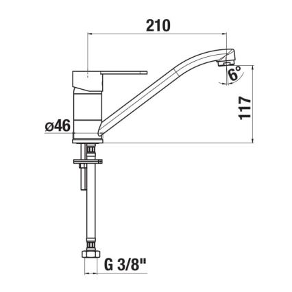 JIKA H3511Z10042301 - Slavina za sudoperu LYRA 21 cm, sjajni hrom