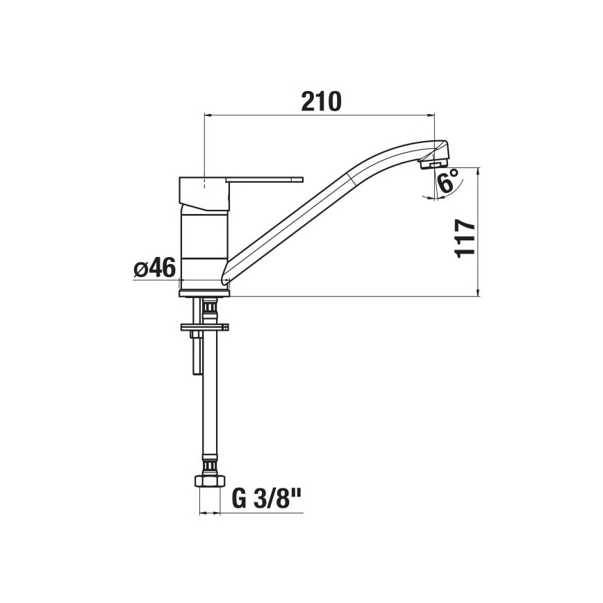JIKA H3511Z10042301 - Slavina za sudoperu LYRA 21 cm, sjajni hrom