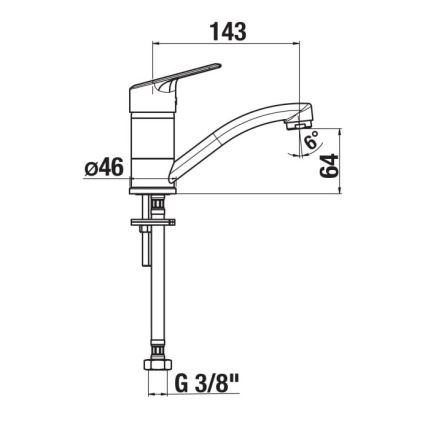 JIKA H3512E10042201 - Baterija za sudoperu LYRA 14,3 cm, sjajni hrom