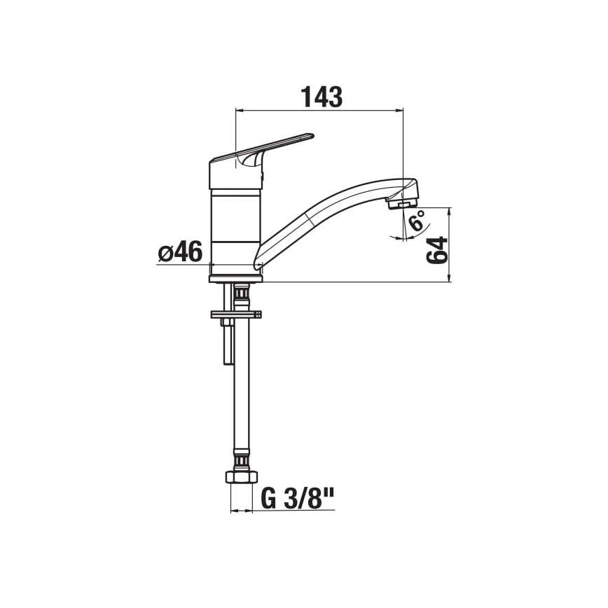 JIKA H3512E10042201 - Baterija za sudoperu LYRA 14,3 cm, sjajni hrom