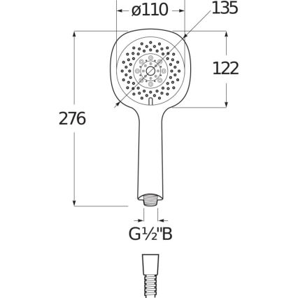 JIKA H3611X30044711 - Elegantna tuš ručica CUBITO, sjajni hrom