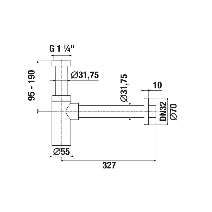 JIKA H3741R00040001 - Okrugli sifon za umivaonik RIO, sjajni hrom