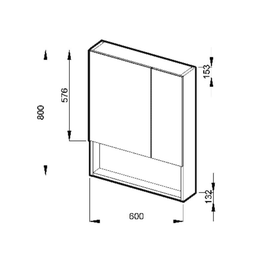 JIKA H4532410383041 - Ogledalni ormarić sa policom LYRA 80x60 cm, beo