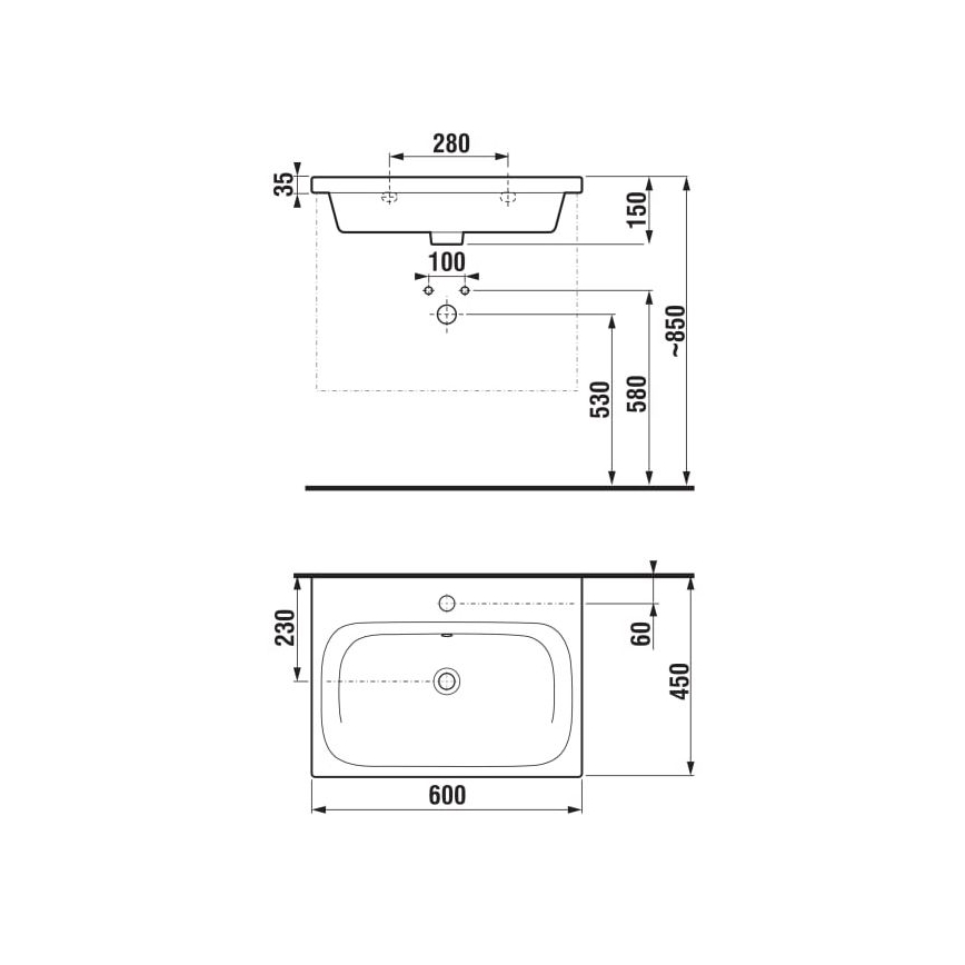 JIKA H8127130001041 - Viseći umivaonik MIO 60x45 cm keramika/bela
