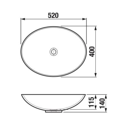 JIKA H8183640001121 - Umivaonik za ugradnju na radnu ploču ASTRA 52x40 cm keramika/bela