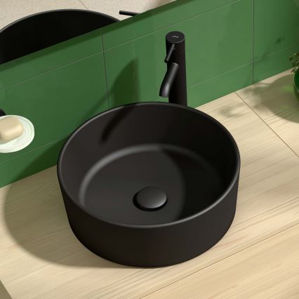 JIKA H8184207161121 - Nadgradni umivaonik CUBITO prečnika 40 cm keramika/matna crna