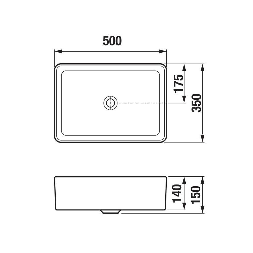 JIKA H8184237161121 - Umivaonik za ploču CUBITO 50x35 cm keramika/mat crna