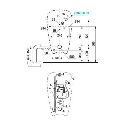 JIKA H8430700000001 - pisuar GOLEM, unutrašnji dovod, zadnji odvod, keramika/bela