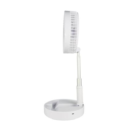 JOHNSON - Punjivi stoni ventilator GIRAFFA 5W/3,7V 1200 mAh prečnik 20 cm bela