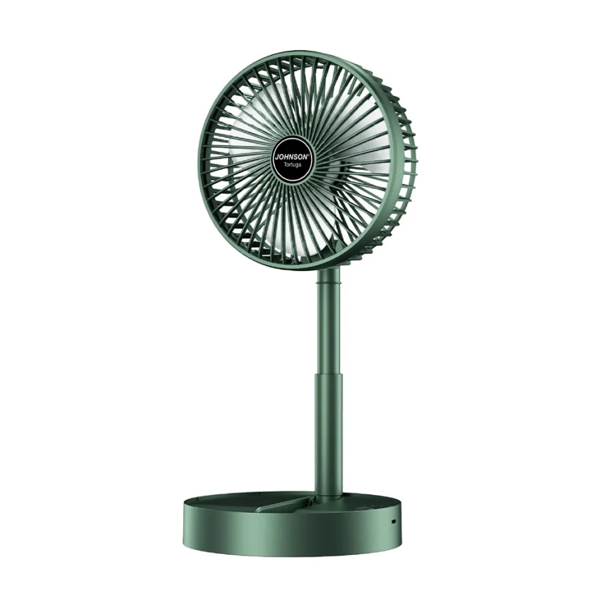 JOHNSON - Punjivi stoni ventilator TORTUGA 5W/3,7V 1200 mAh prečnik 16,5 cm zeleni