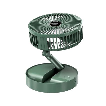 JOHNSON - Punjivi stoni ventilator TORTUGA 5W/3,7V 1200 mAh prečnik 16,5 cm zeleni