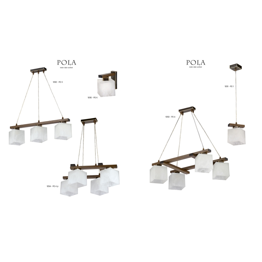 Jupiter 1093 - PO4 - Viseći luster POLA 4xE27/60W/230V