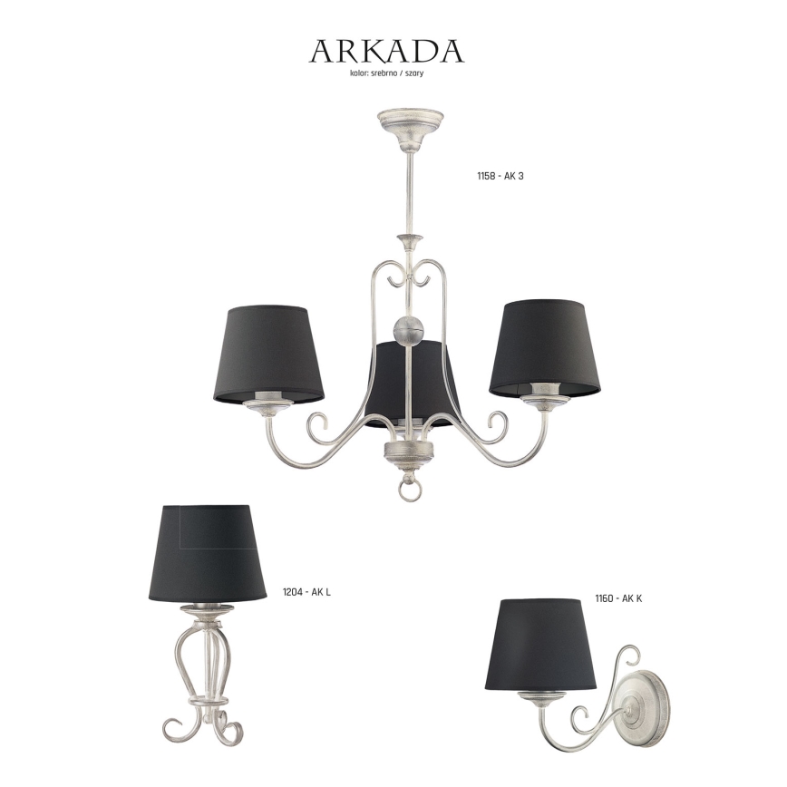 Jupiter 1158 - AK 3 - Viseća svetiljka ARKADA 3xE27/60W/230V