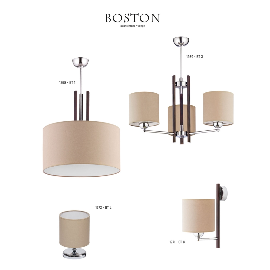 JUPITER 1271-BTK - Zidno svetlo BOSTON 1xE27/60W