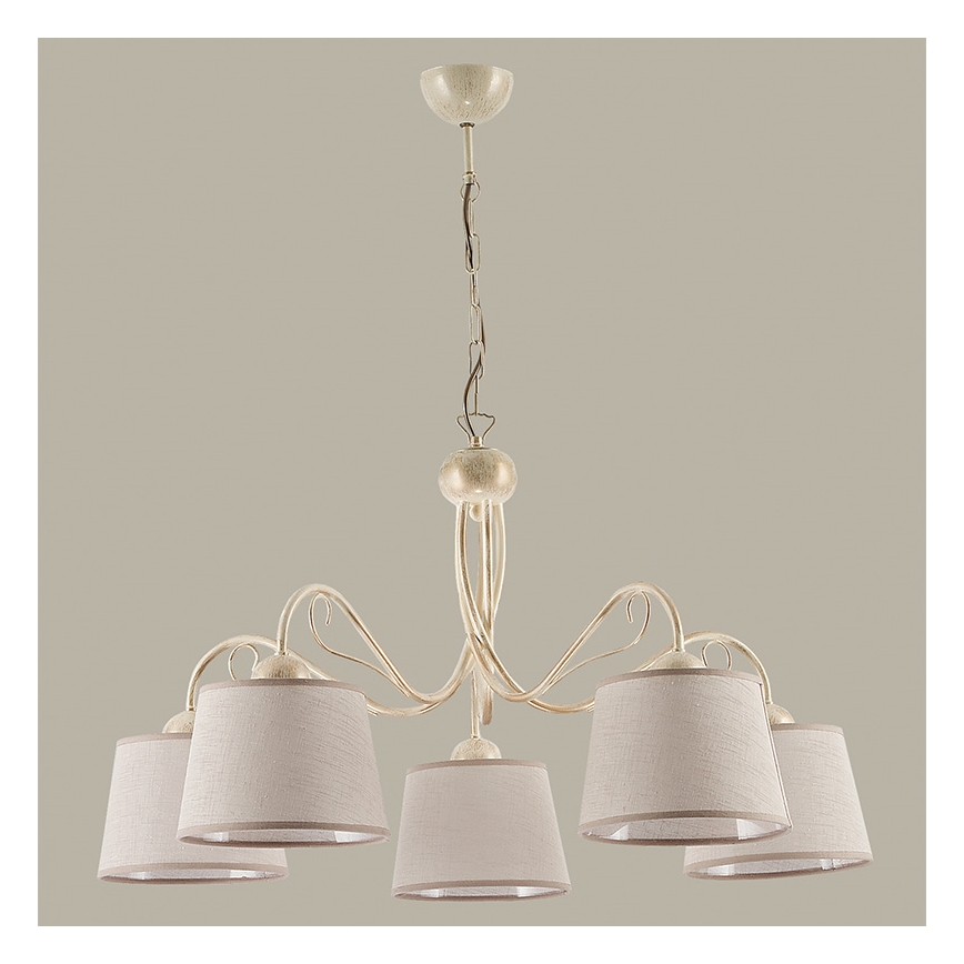 Jupiter 1354 - KM 5 E - Luster na lancu KAMELIA 5xE27/60W/230V