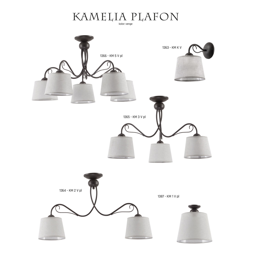 Jupiter 1363 - KM K V - Zidna svetiljka KAMELIA 1xE27/60W/230V