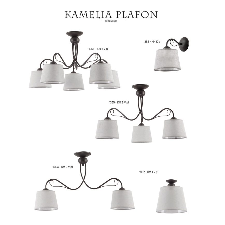 Jupiter 1366 - KM 5 PV - Plafonsko svetlo KAMELIA 5xE27/60W/230V