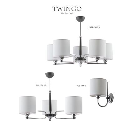 Jupiter 1407 - TW 3 G - Luster na šipci TWINGO 3xE27/60W/230V