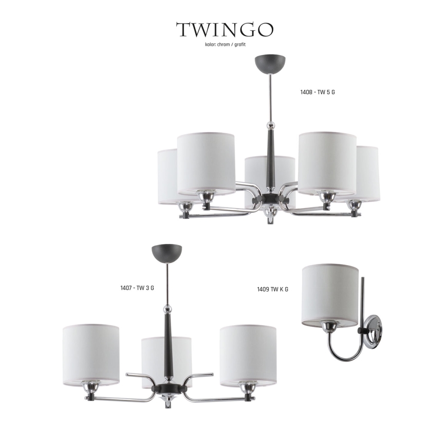 Jupiter 1408 - TW 5 G - Luster na stalku TWINGO 5xE27/60W/230V