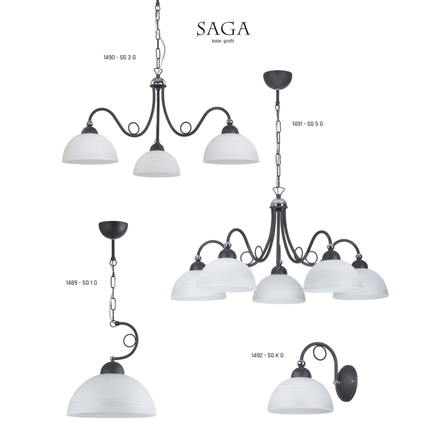 Jupiter 1490 - Luster na lancu SAGA 3xE27/60W/230V