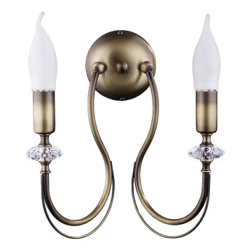 Jupiter 1614 - Zidno svetlo MELODY 2xE14/40W/230V patinirani mesing