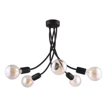 Jupiter 1640 - Luster na stalku LUCE 5xE27/60W/230V crna