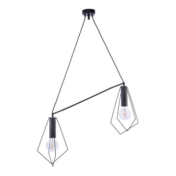 Jupiter 1645 - Luster na sajli KAIR 2xE27/60W/230V crna/grafit