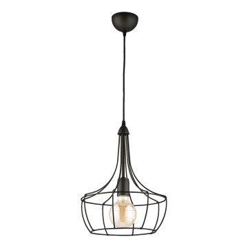 Jupiter 1654 - Luster na sajli FOX 1xE27/60W/230V crna