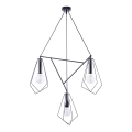 Jupiter 1663 - Luster na sajli KAIR 3xE27/60W/230V crna/sjajni hrom