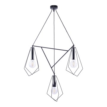 Jupiter 1663 - Luster na sajli KAIR 3xE27/60W/230V crna/sjajni hrom