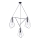 Jupiter 1663 - Luster na sajli KAIR 3xE27/60W/230V crna/sjajni hrom