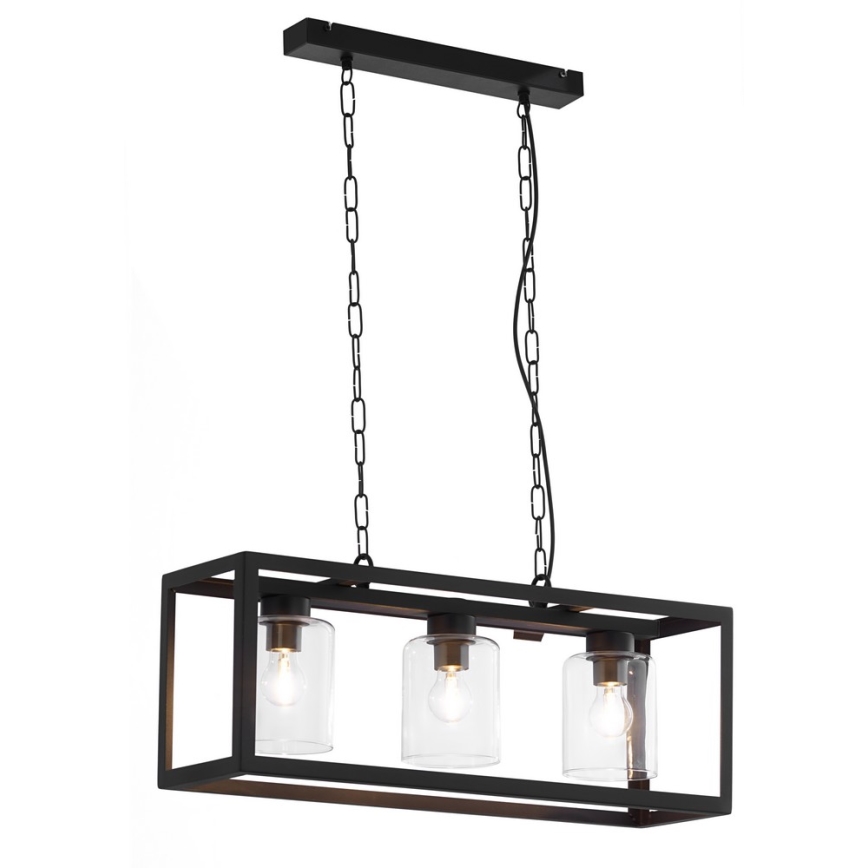 Jupiter 1805 - MC3 - Luster na lancu MACARI 3xE27/60W/230V crni