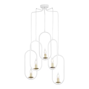 Jupiter 1815 - PI5 E14 - Luster na sajli PONTI 5xE14/40W/230V bela