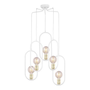 Jupiter 1823 - PI5 E27 - Luster na sajli PONTI 5xE14/40W/230V bela