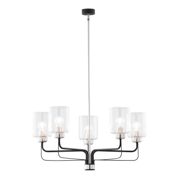 Jupiter 1884 - Luster na štangi CERES 5xE27/15W/230V mat hrom/crna